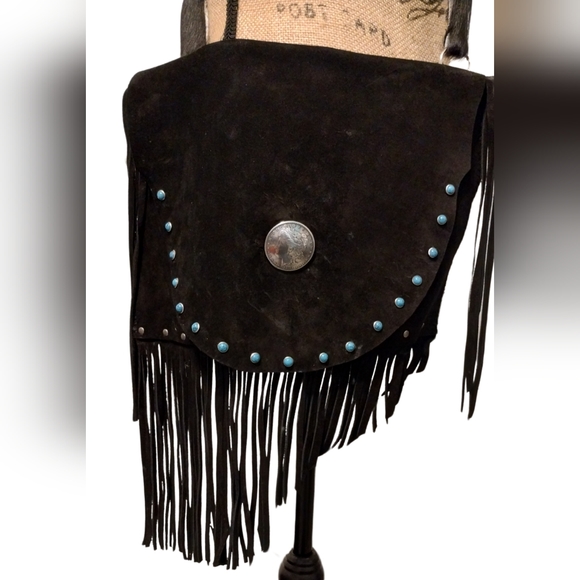 Vintage Handmade Leather Suede Purse - Picture 2 of 8